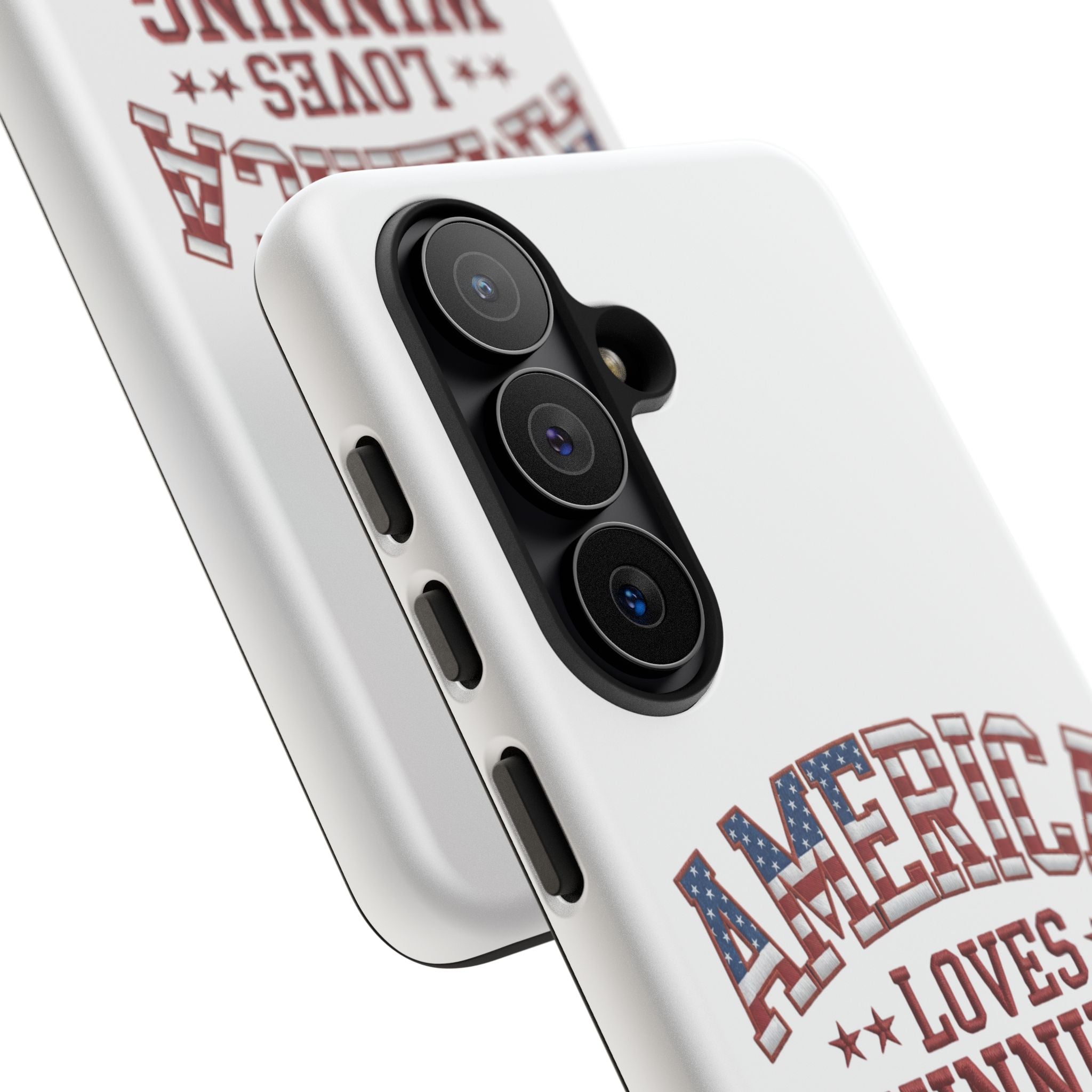 America Loves Winning Patriotic Phone Case – Tough Dual Layer iPhone & Samsung Galaxy S26 Case