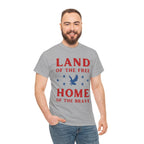 Land of the Free Home of the Brave Eagle Patriotic T-Shirt Printify
