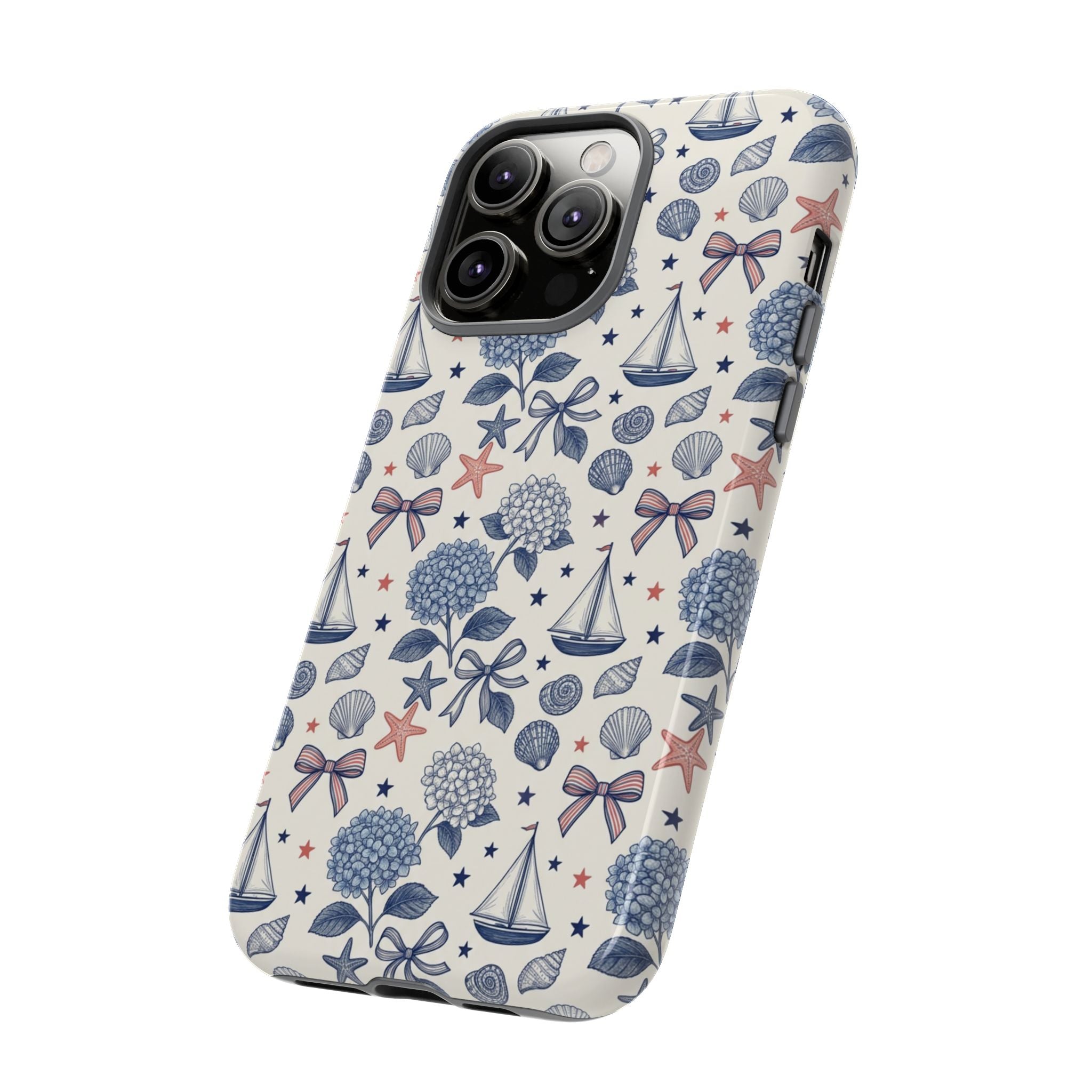 Coastal Americana Hydrangea Phone Case Printify