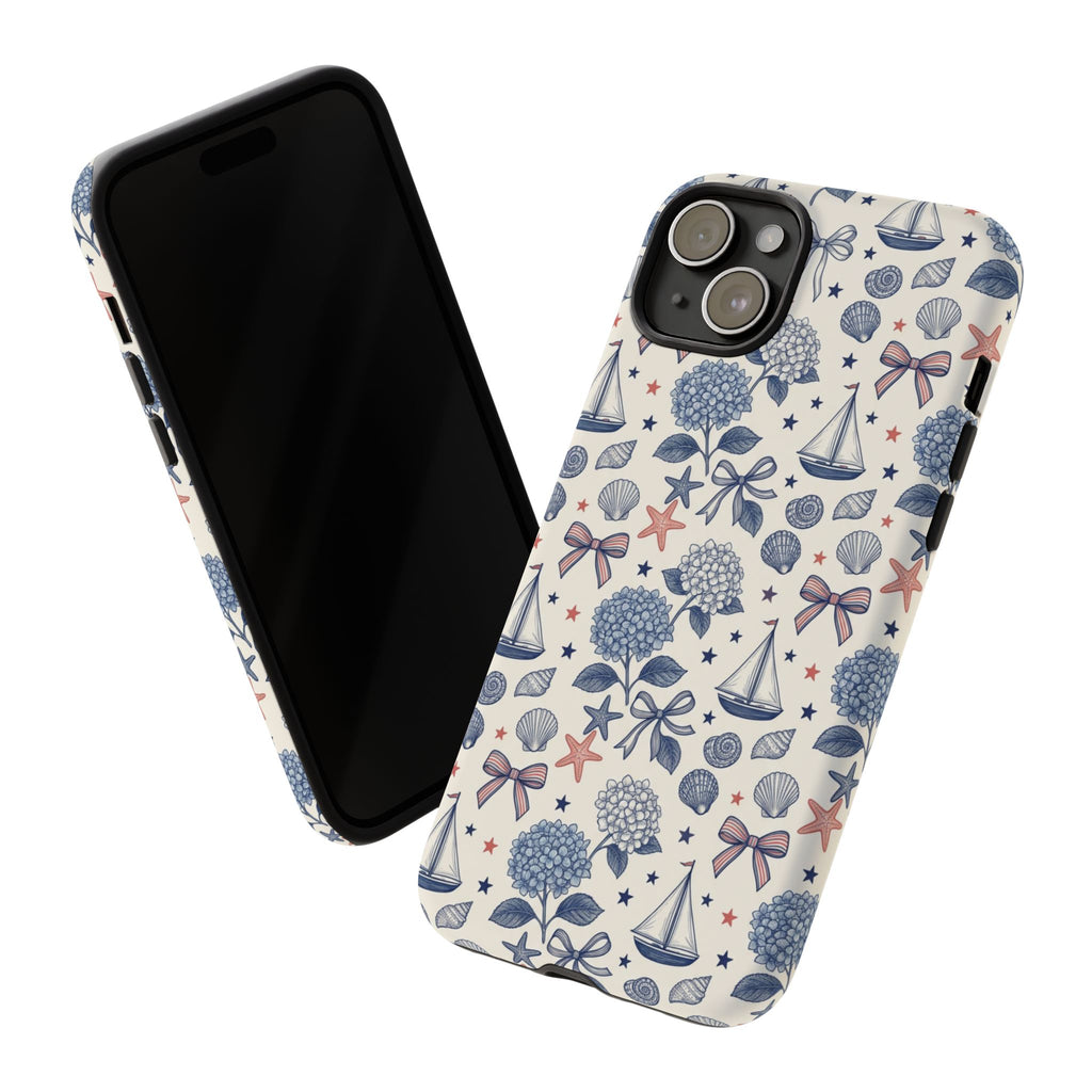 Coastal Americana Hydrangea Phone Case Printify