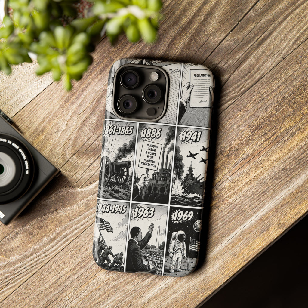 America Through the Ages Comic History Phone Case Printify
