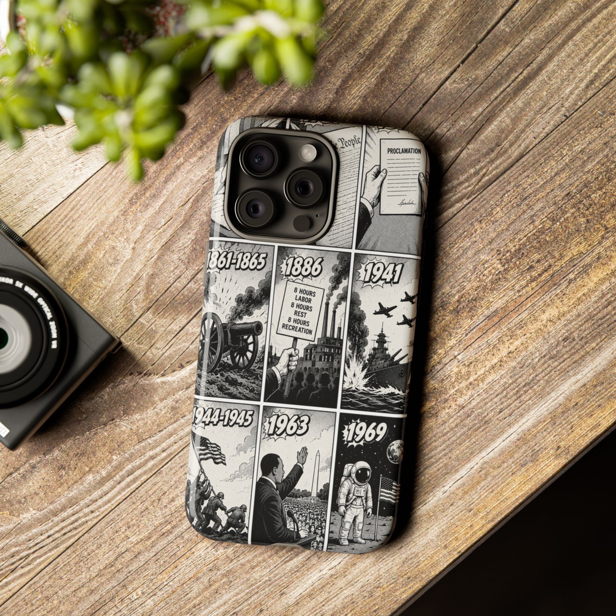 America Through the Ages Comic History Phone Case Printify