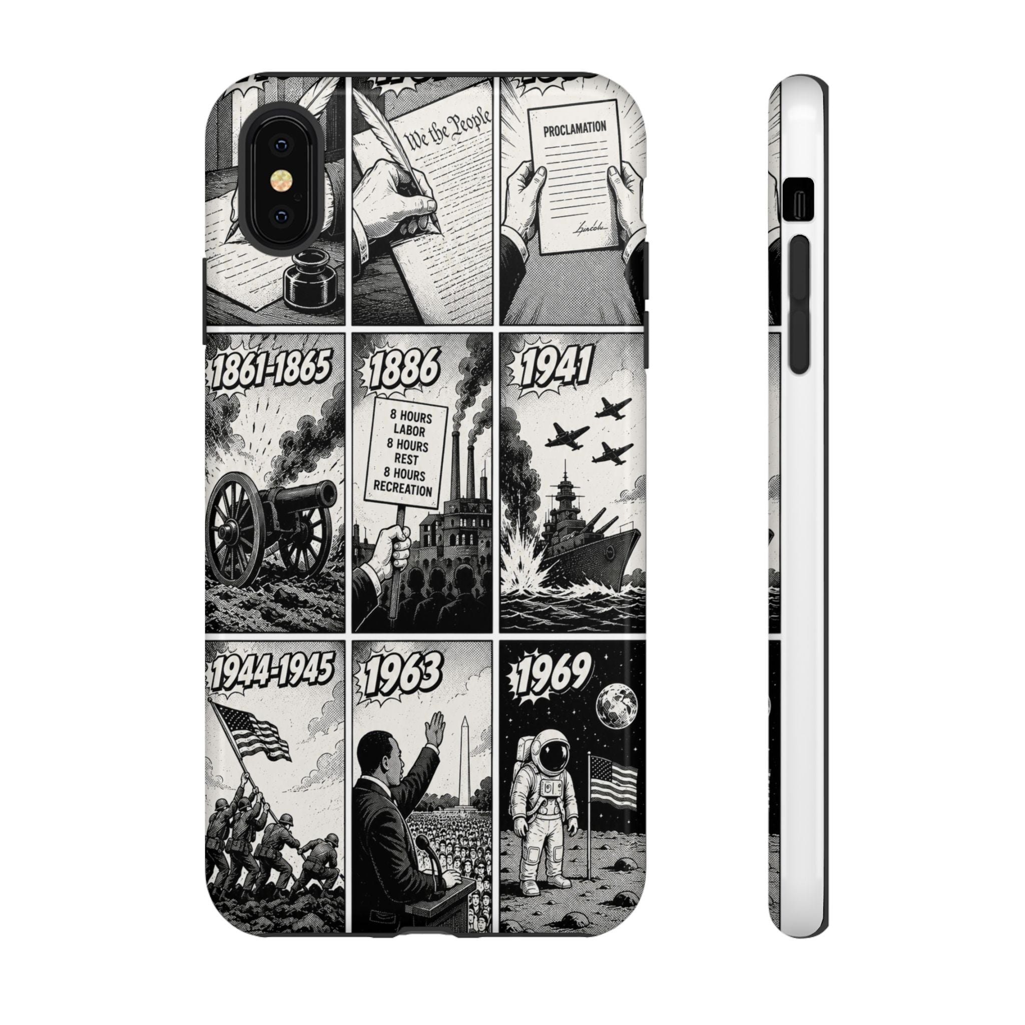 America Through the Ages Comic History Phone Case Printify