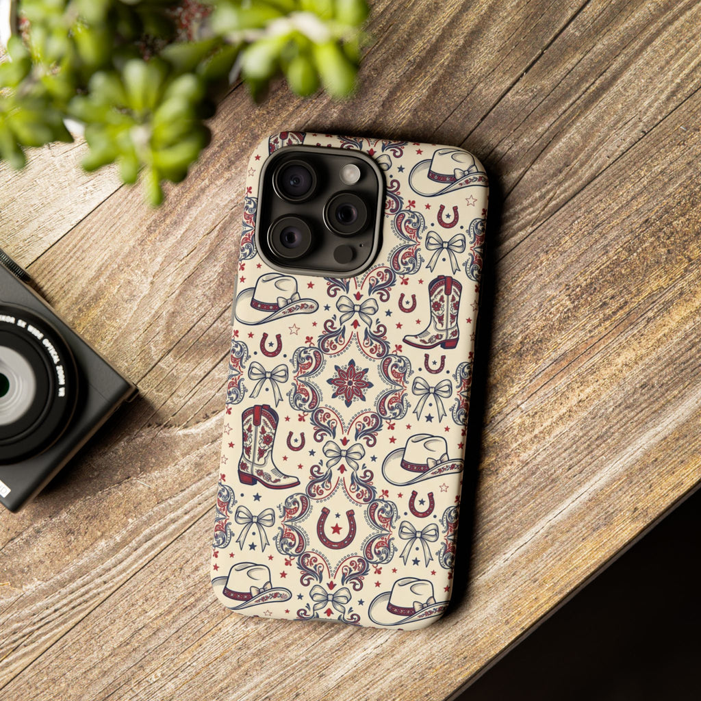 Americana Cowgirl Coquette Phone Case Printify