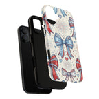 Patriotic Coquette Bows Phone Case – Americana Ribbon & Fireworks Design Printify