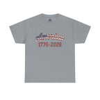 "America 1776–2026" Patriotic Unisex Cotton T-Shirt – Gildan 5000 Heavy Tee FIXED