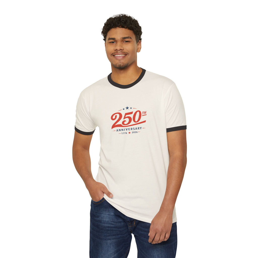 250th Anniversary Ringer T-Shirt — Retro Commemorative Tee Printify