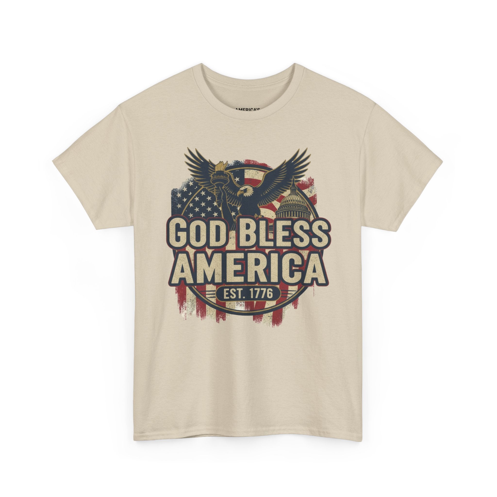 God Bless America 1776 Patriotic T-Shirt – Vintage American Heritage Tee Printify