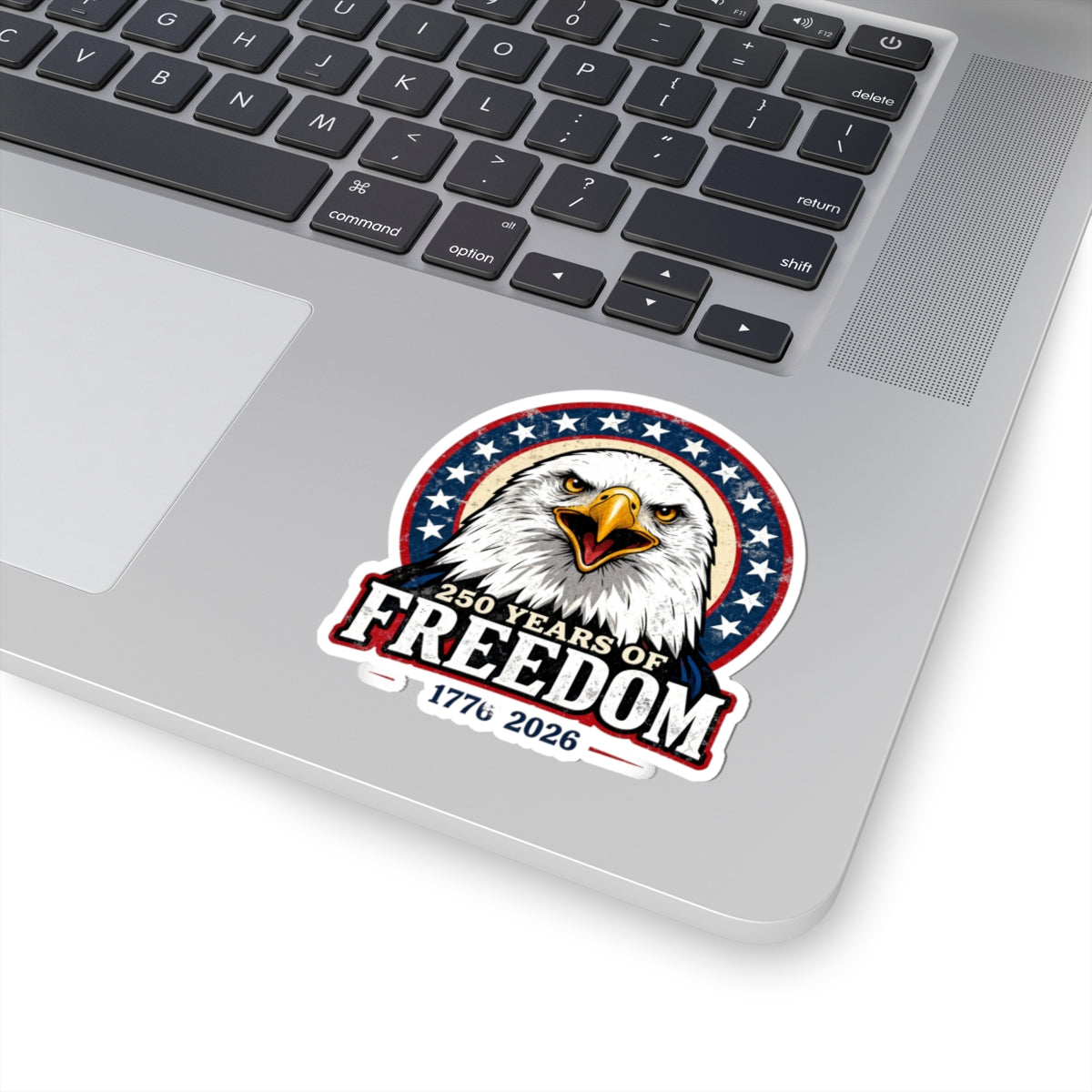 Patriotic Bald Eagle Sticker — Freedom Eagle Kiss-Cut Sticker Printify