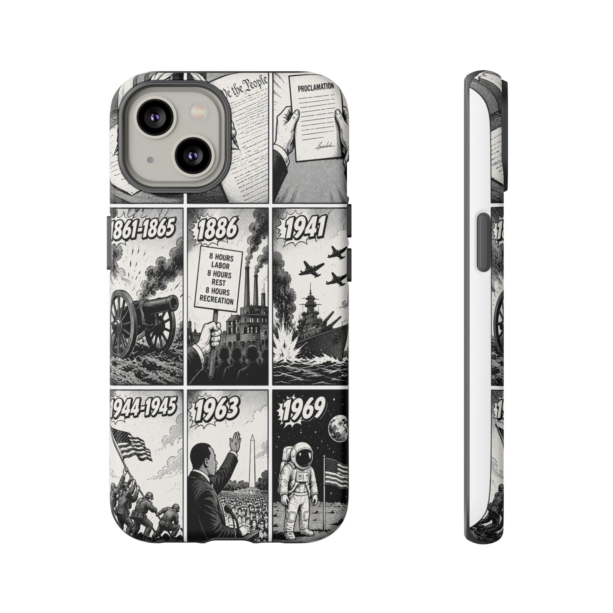 America Through the Ages Comic History Phone Case Printify