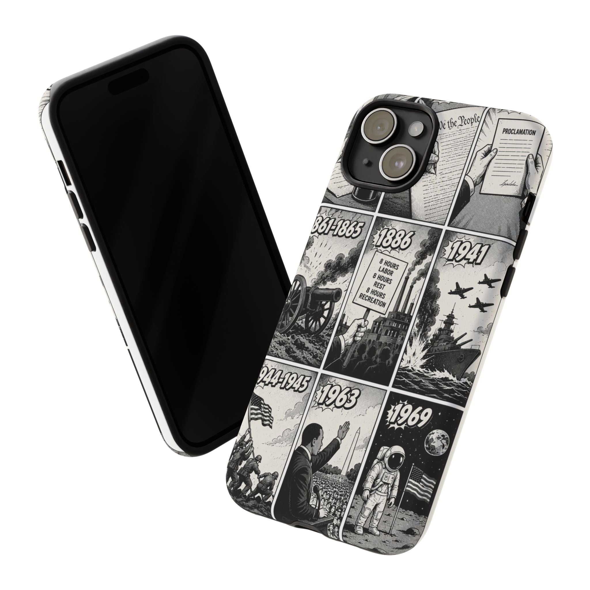America Through the Ages Comic History Phone Case Printify