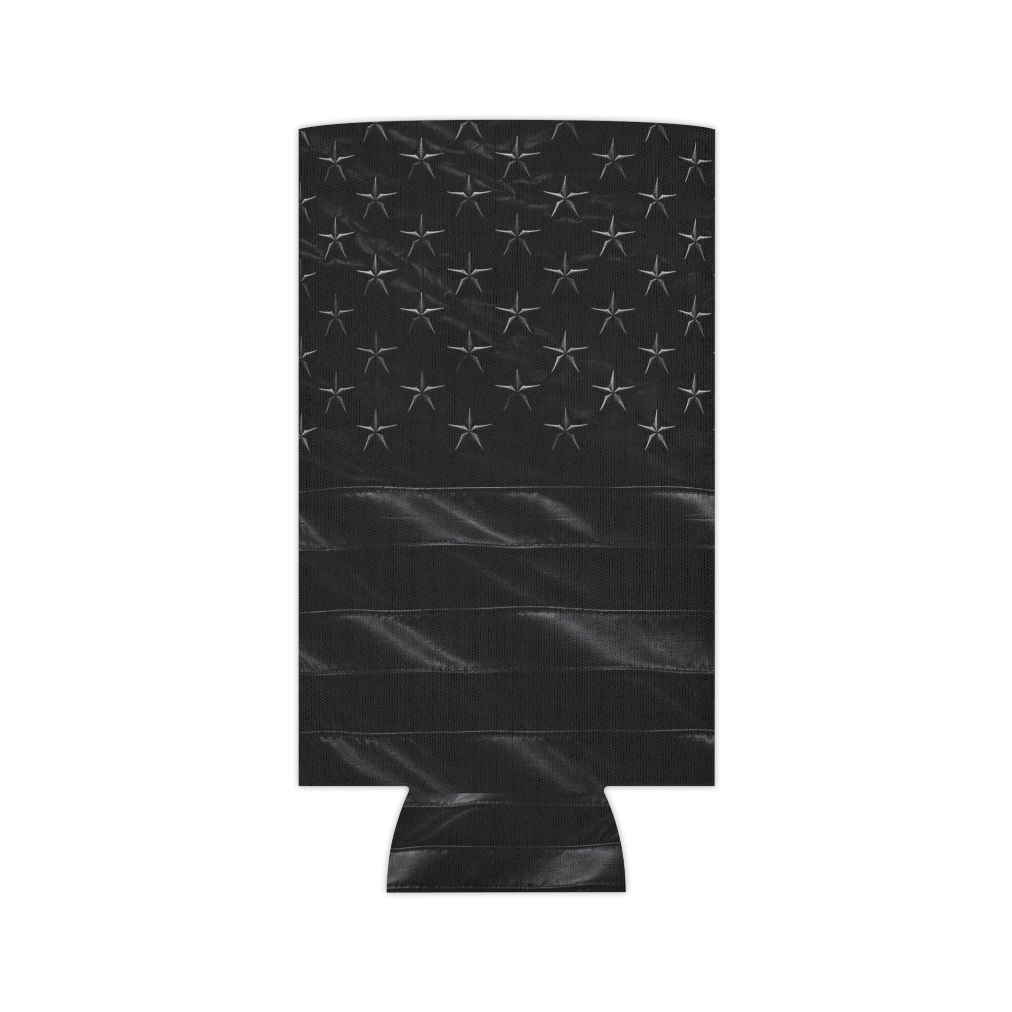 All-Black American Flag Can Cooler — Patriotic Koozie