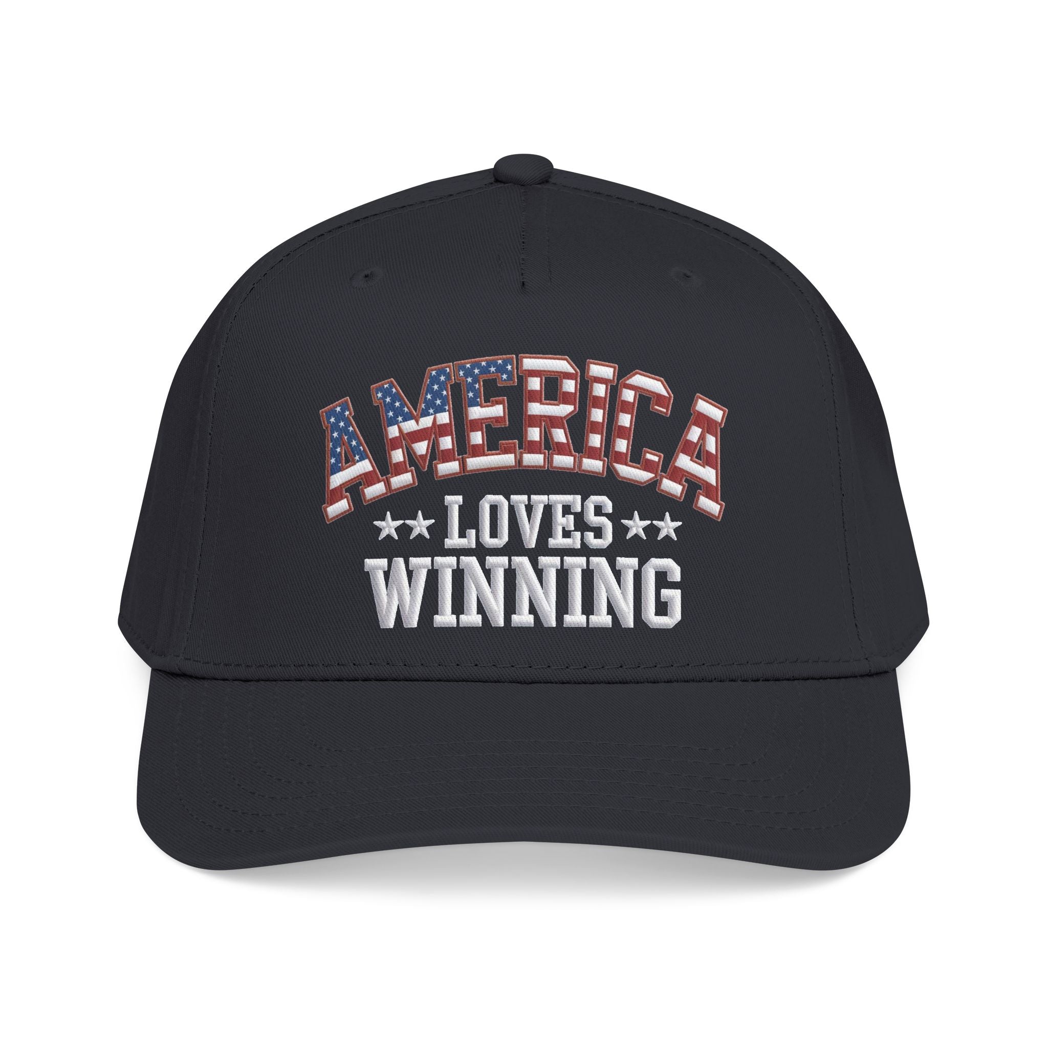 “America Loves Winning!” Patriotic Baseball Cap – American Flag Snapback Hat