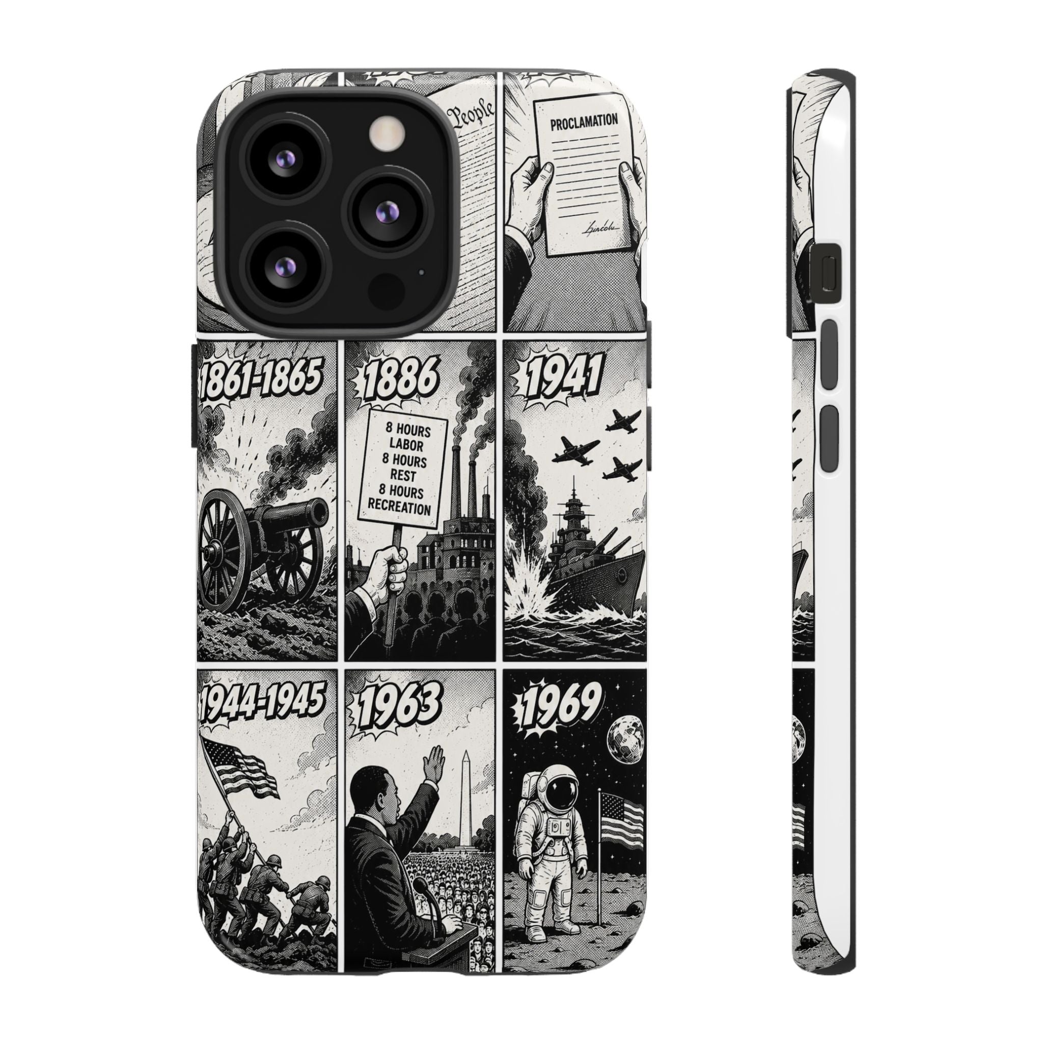 America Through the Ages Comic History Phone Case Printify