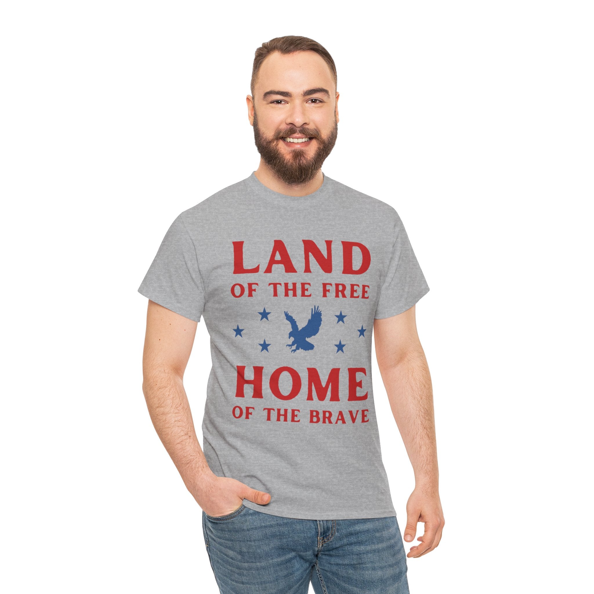 Land of the Free Home of the Brave Eagle Patriotic T-Shirt