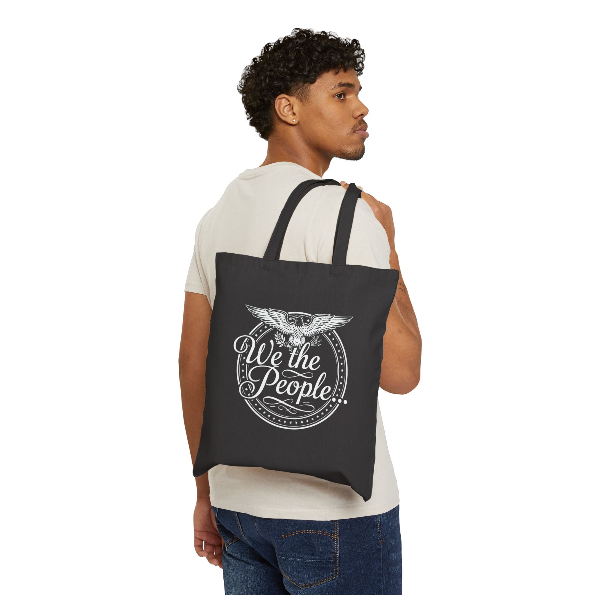 We The People Patriotic Seal Cotton Canvas Tote Bag