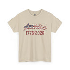 "America 1776–2026" Patriotic Unisex Cotton T-Shirt – Gildan 5000 Heavy Tee FIXED