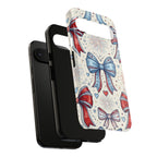 Patriotic Coquette Bows Phone Case – Americana Ribbon & Fireworks Design Printify