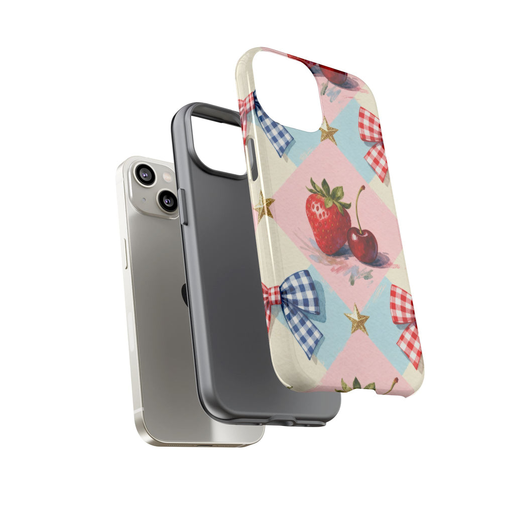 Americana Coquette Cherry Picnic Phone Case Printify