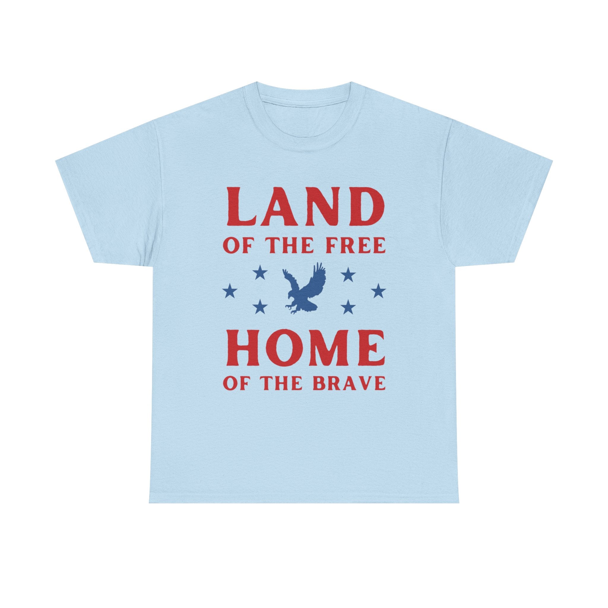 Land of the Free Home of the Brave Eagle Patriotic T-Shirt – Light Colors USA Tee