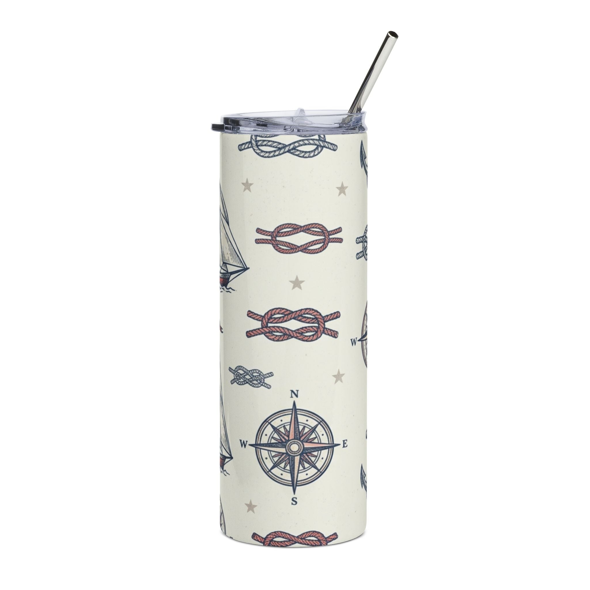 Nautical Sailboats & Anchors 20oz Stainless Steel Tumbler Printify