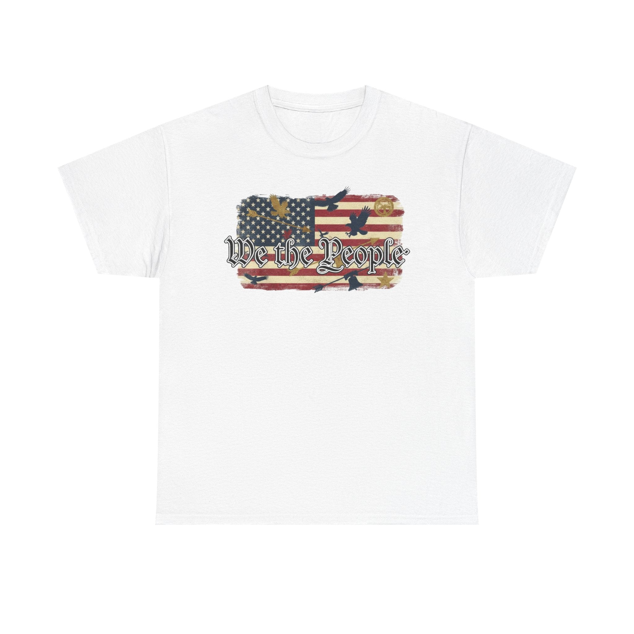 We The People American Flag Patriotic T-Shirt – Light Colors Unisex Heavy Cotton Tee