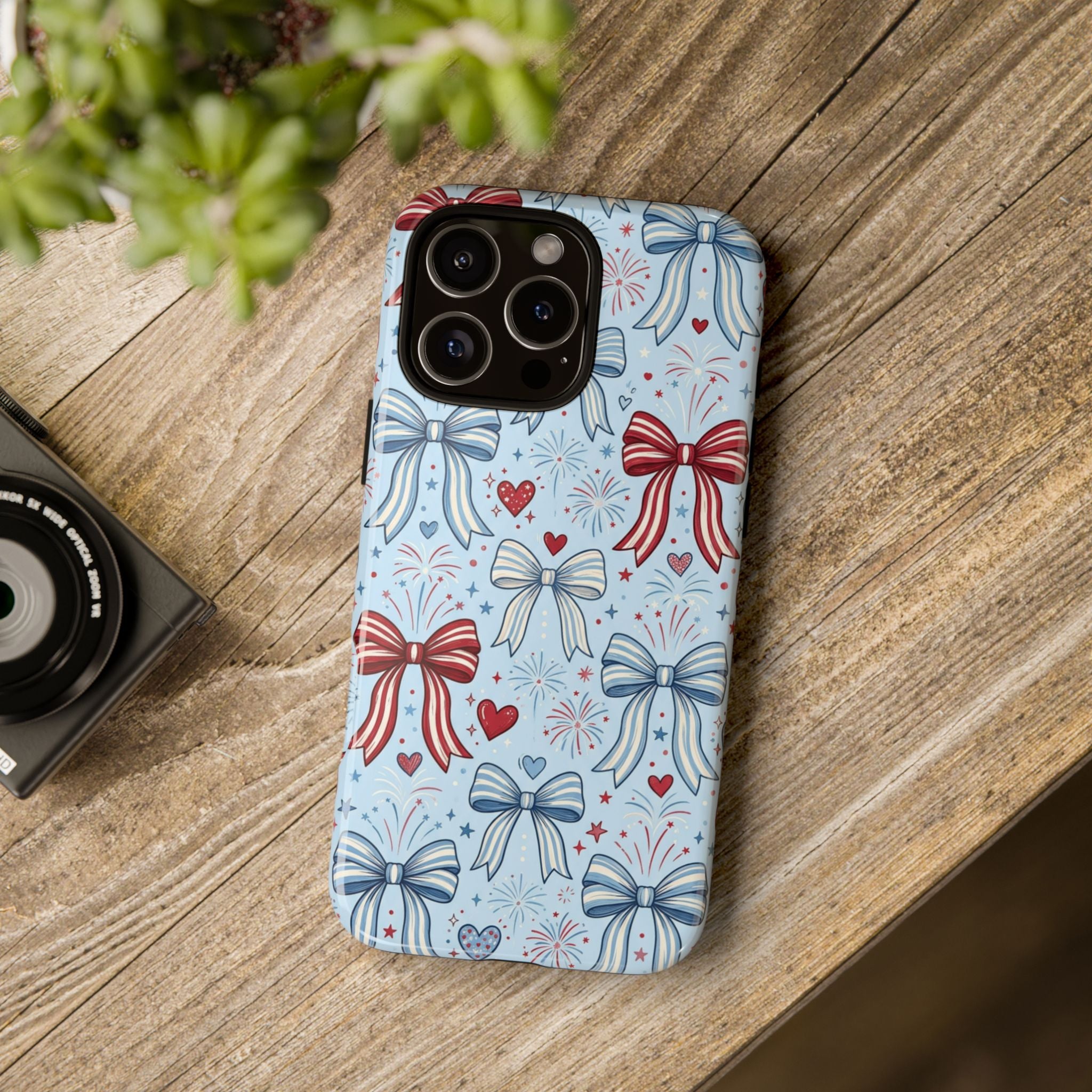 Patriotic Coquette Bows & Fireworks Phone Case Printify