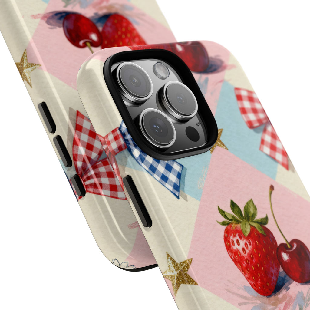 Americana Coquette Cherry Picnic Phone Case Printify