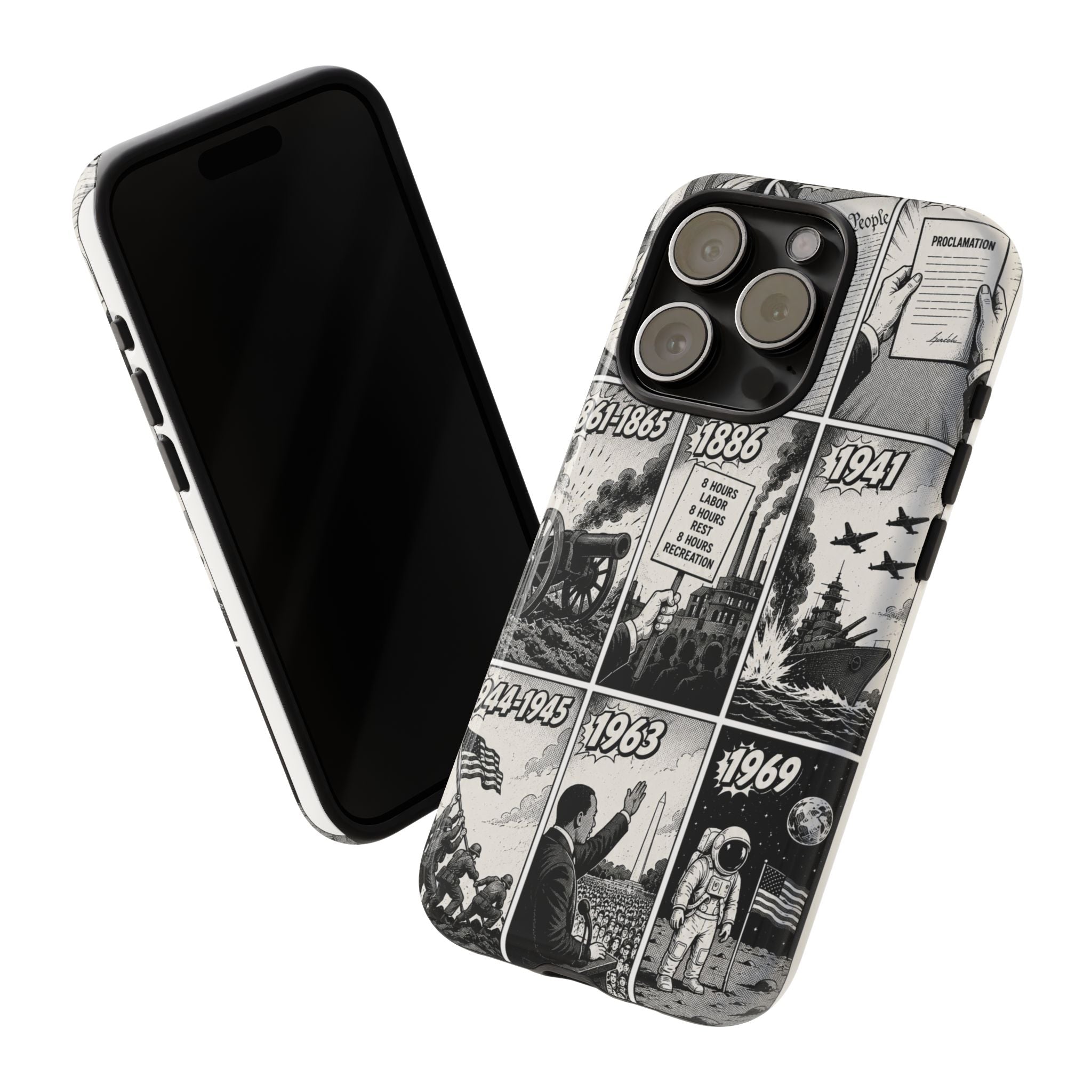 America Through the Ages Comic History Phone Case Printify
