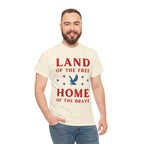 Land of the Free Home of the Brave Eagle Patriotic T-Shirt Printify