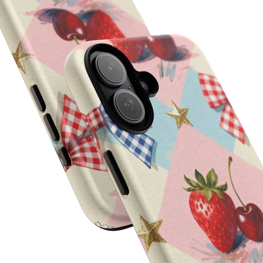 Americana Coquette Cherry Picnic Phone Case Printify