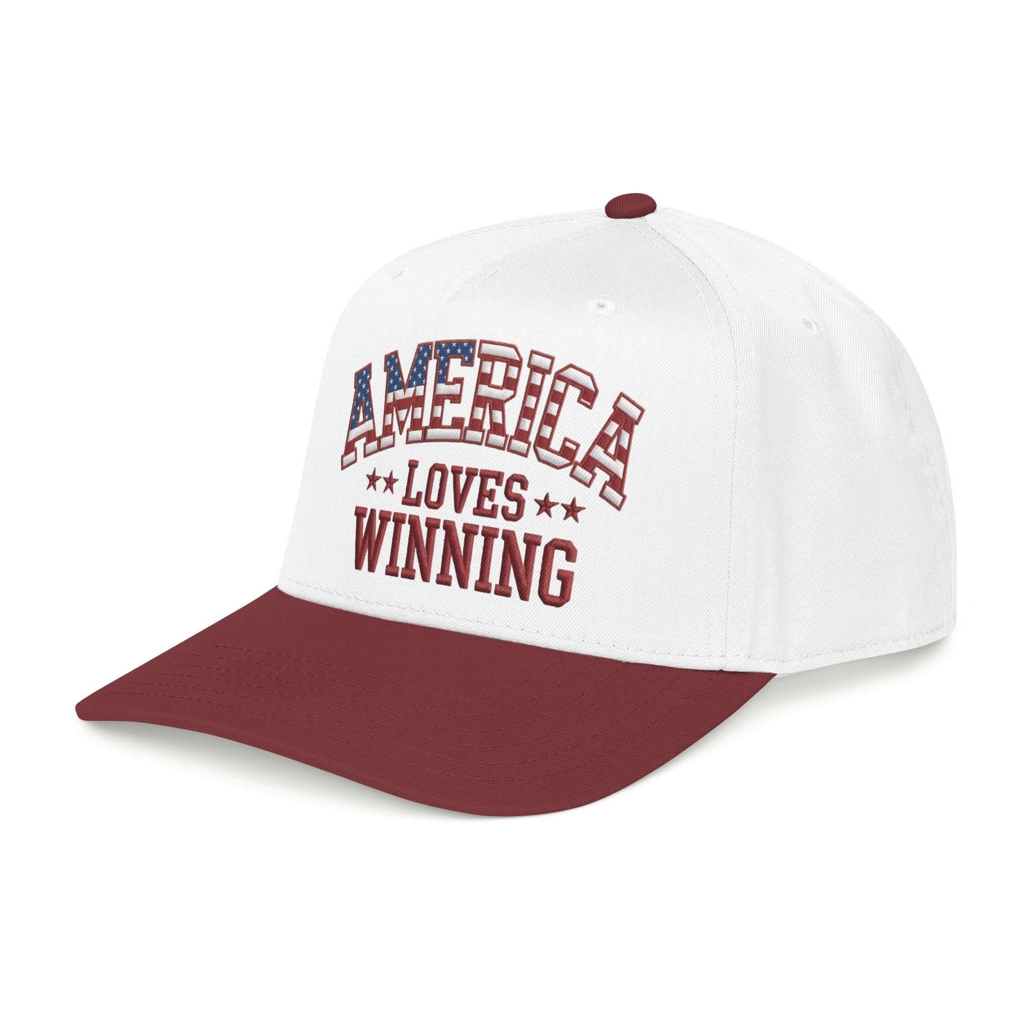 America Loves Winning Patriotic Hat – American Flag Cap