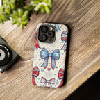 Patriotic Coquette Bows Phone Case – Americana Ribbon & Fireworks Design Printify