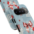 Americana Coquette Cherry Bow Phone Case Printify