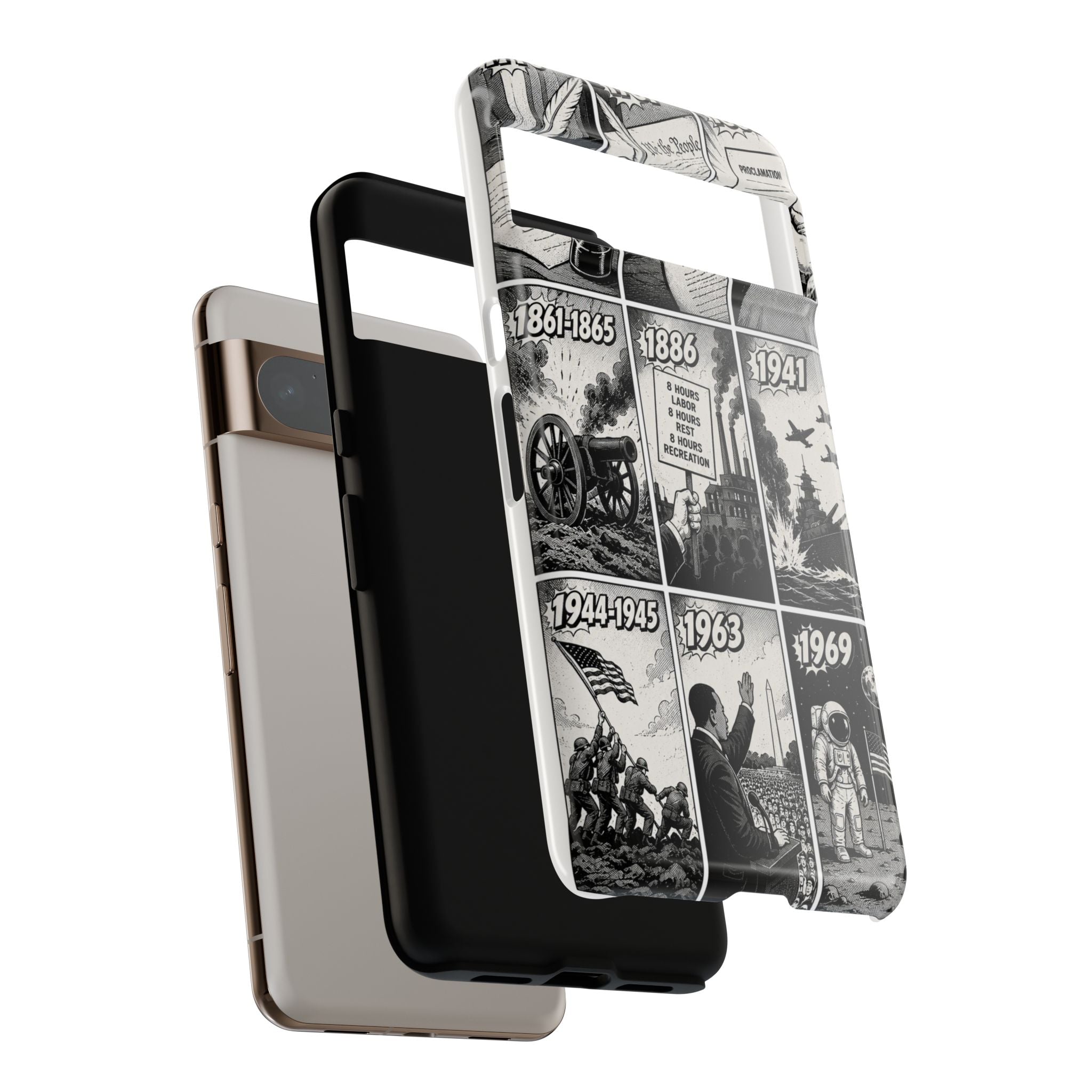 America Through the Ages Comic History Phone Case Printify