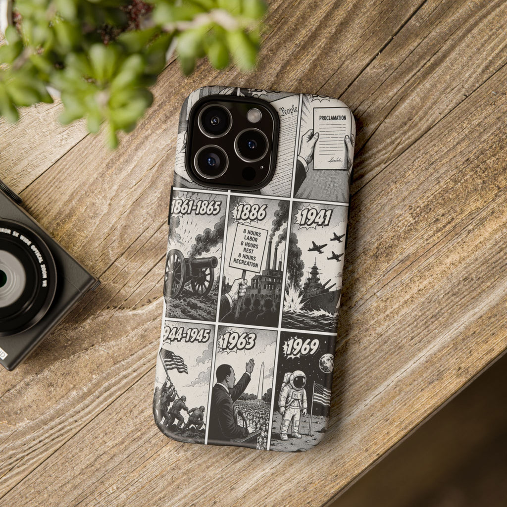 America Through the Ages Comic History Phone Case Printify
