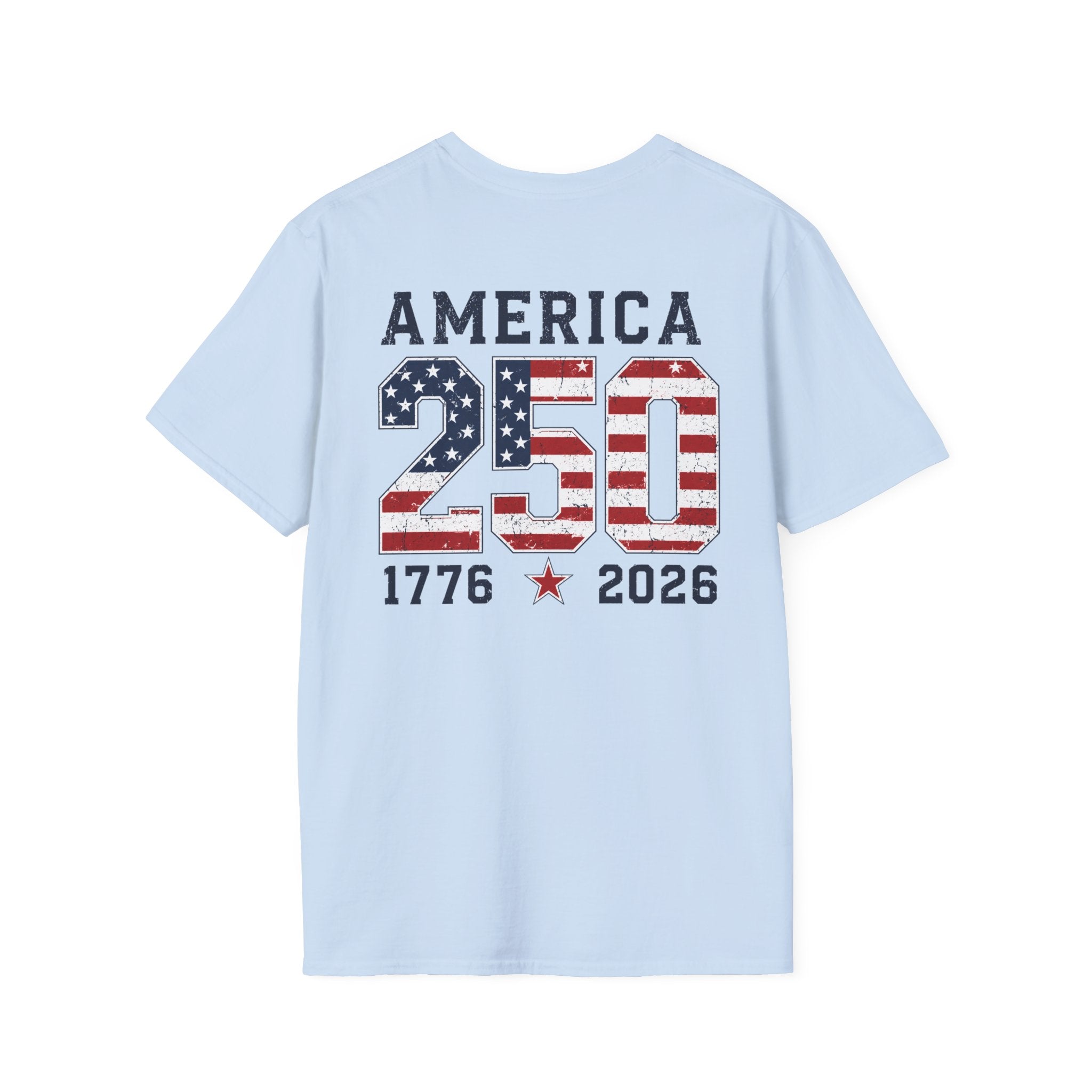 American Flag Pocket T-Shirt — "America's" Small Logo Patriotic Tee Printify