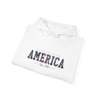 America Flower Hoodie — Floral USA Flag Sweatshirt Printify