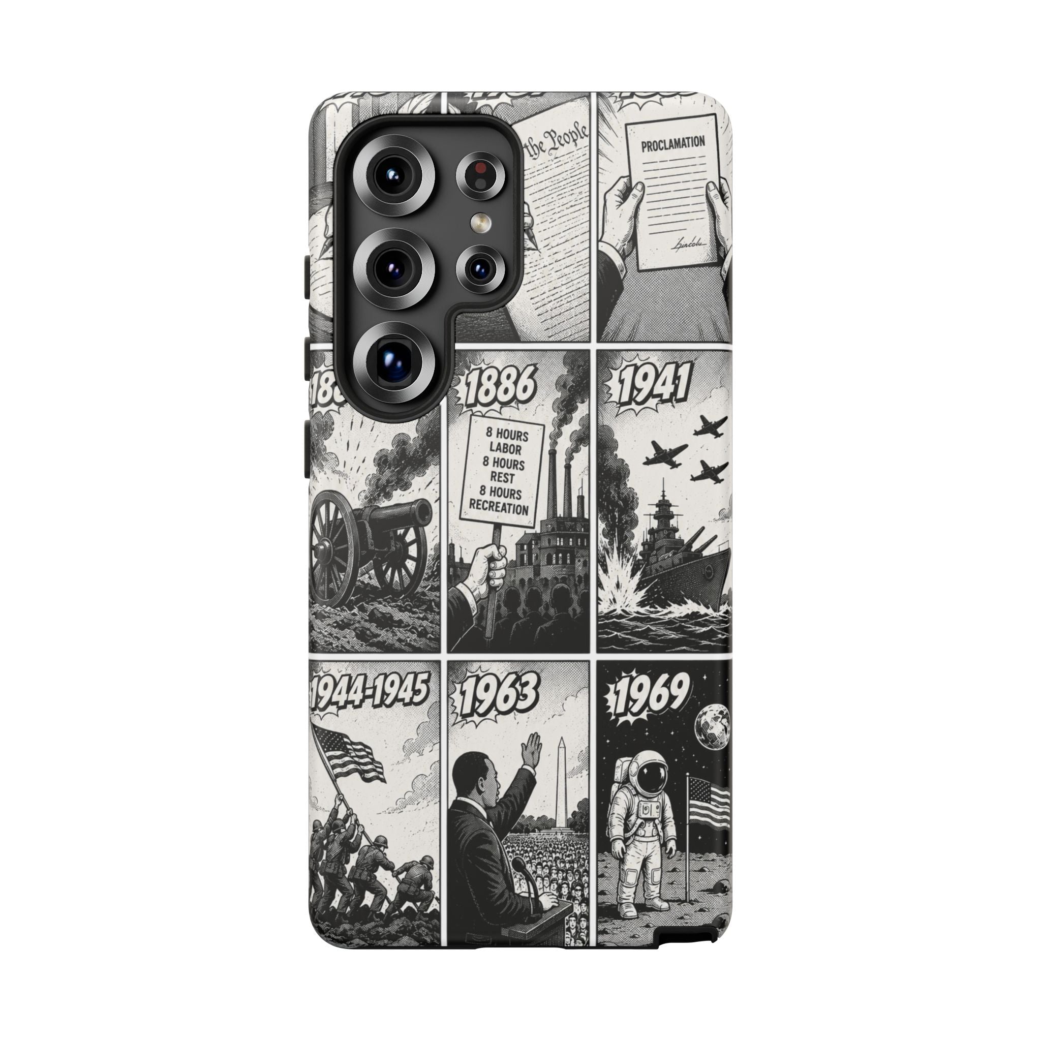 America Through the Ages Comic History Phone Case Printify