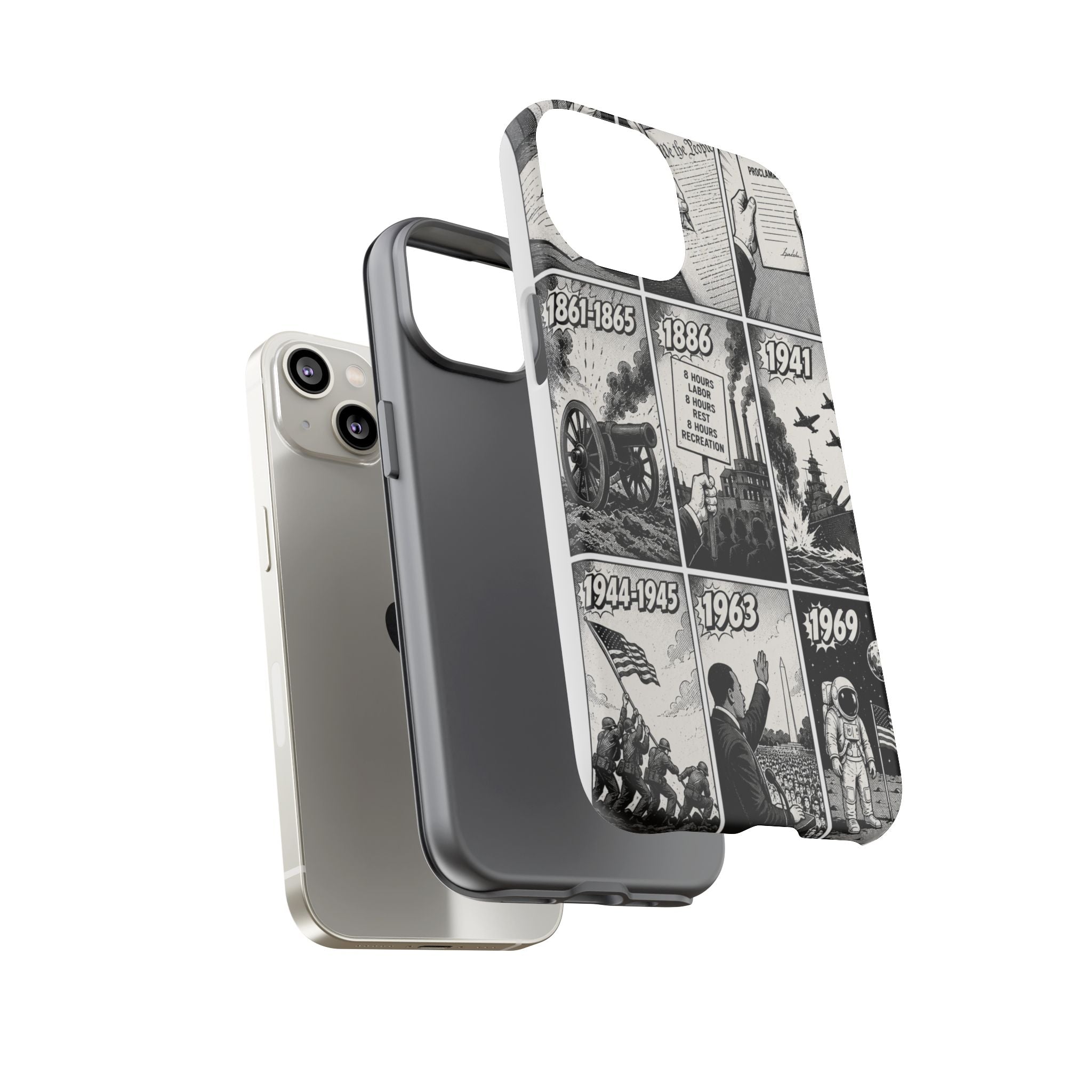 America Through the Ages Comic History Phone Case Printify