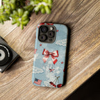 Americana Coquette Cherry Bow Phone Case Printify
