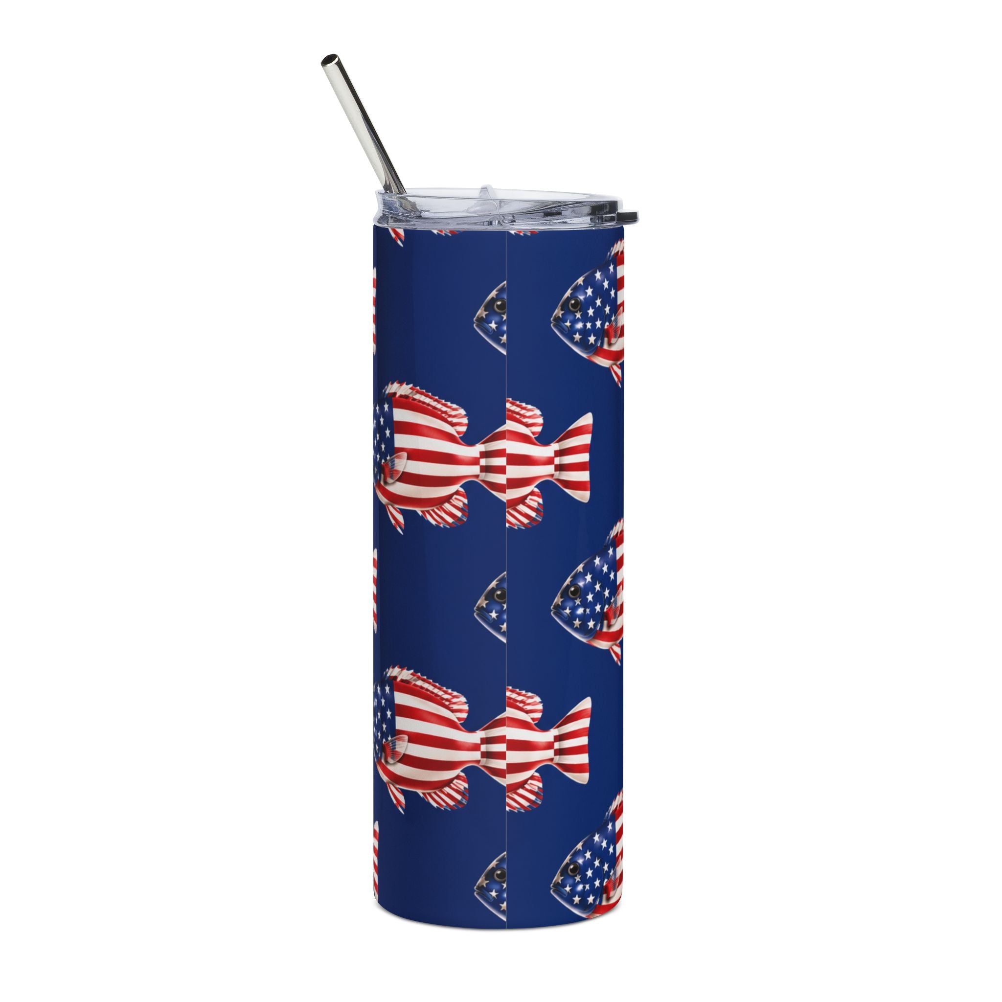 20oz Stainless Steel Tumbler — American Flag Fish Printify