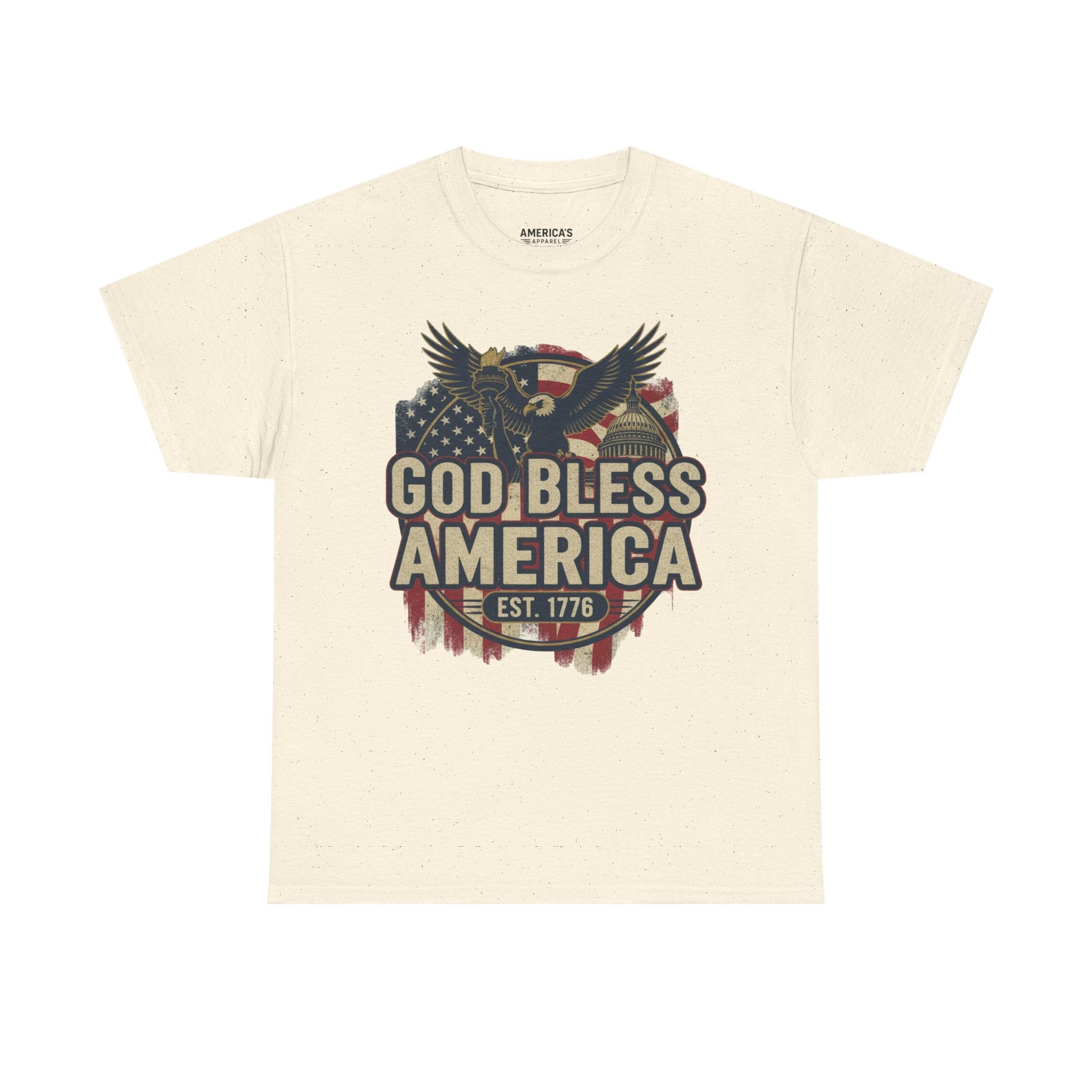 God Bless America 1776 Patriotic T-Shirt – Vintage American Heritage Tee Printify