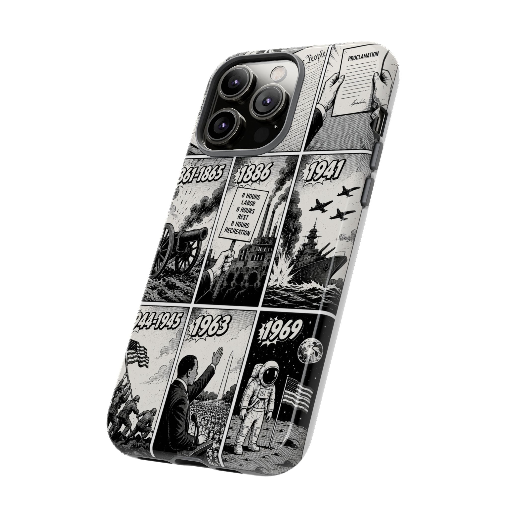 America Through the Ages Comic History Phone Case Printify