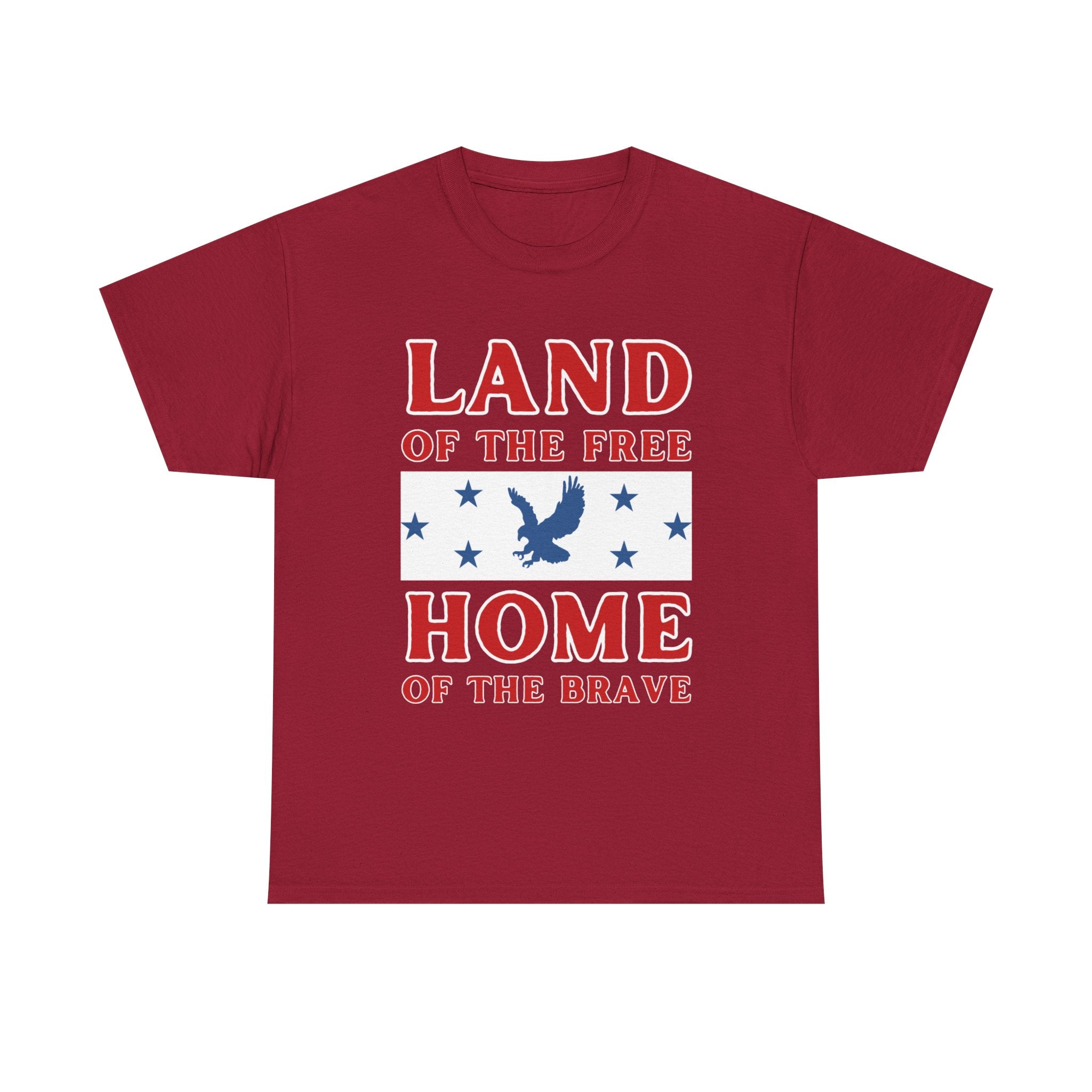 Land of the Free Home of the Brave Eagle Patriotic T-Shirt – Dark Colors USA Tee