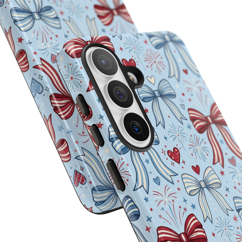 Patriotic Coquette Bows & Fireworks Phone Case Printify