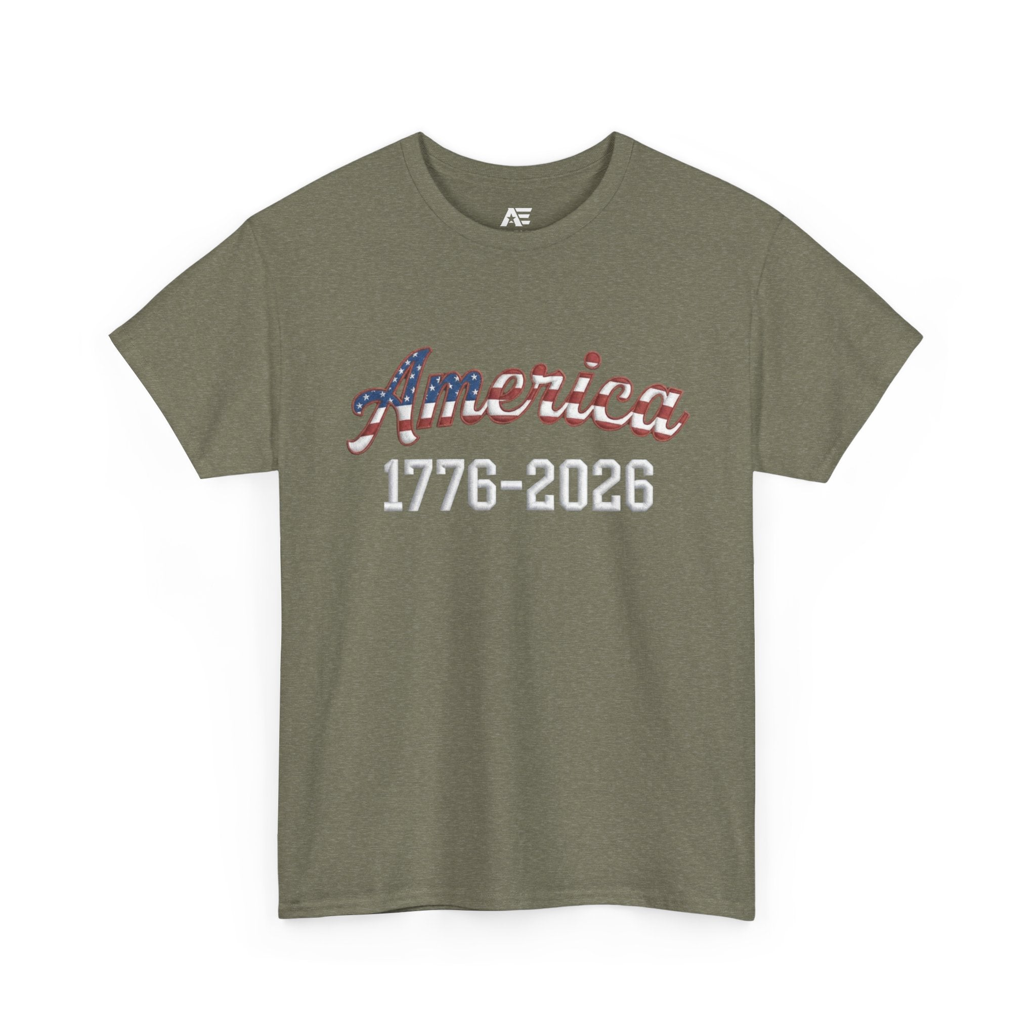 "America 1776–2026" Patriotic Unisex Cotton T-Shirt – Gildan 5000 Heavy Tee FIXED