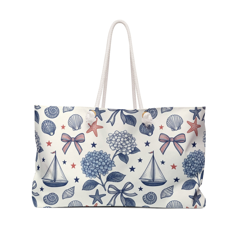 Coastal Hydrangea Americana Weekender Tote Printify