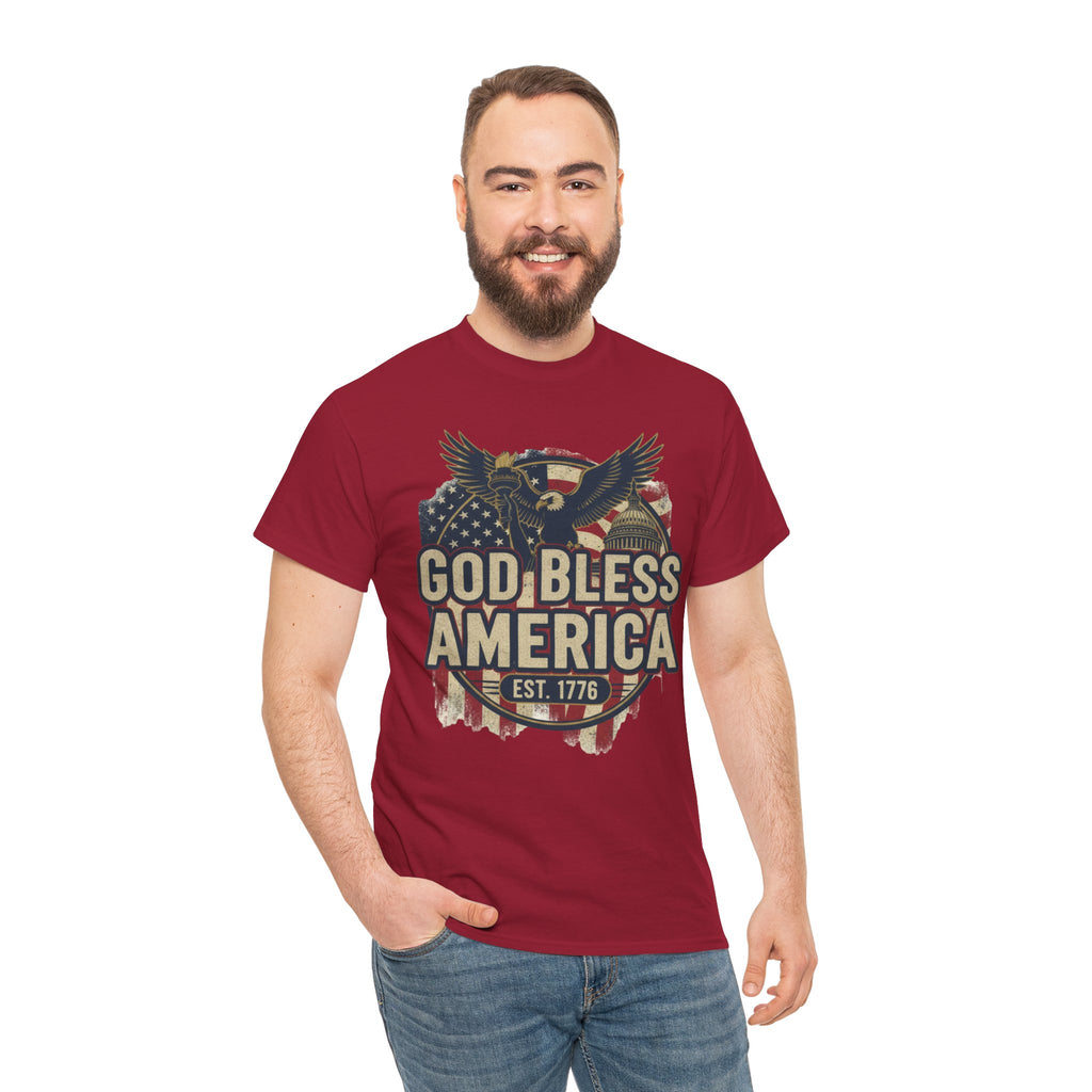 God Bless America 1776 Patriotic T-Shirt – Vintage American Heritage Tee