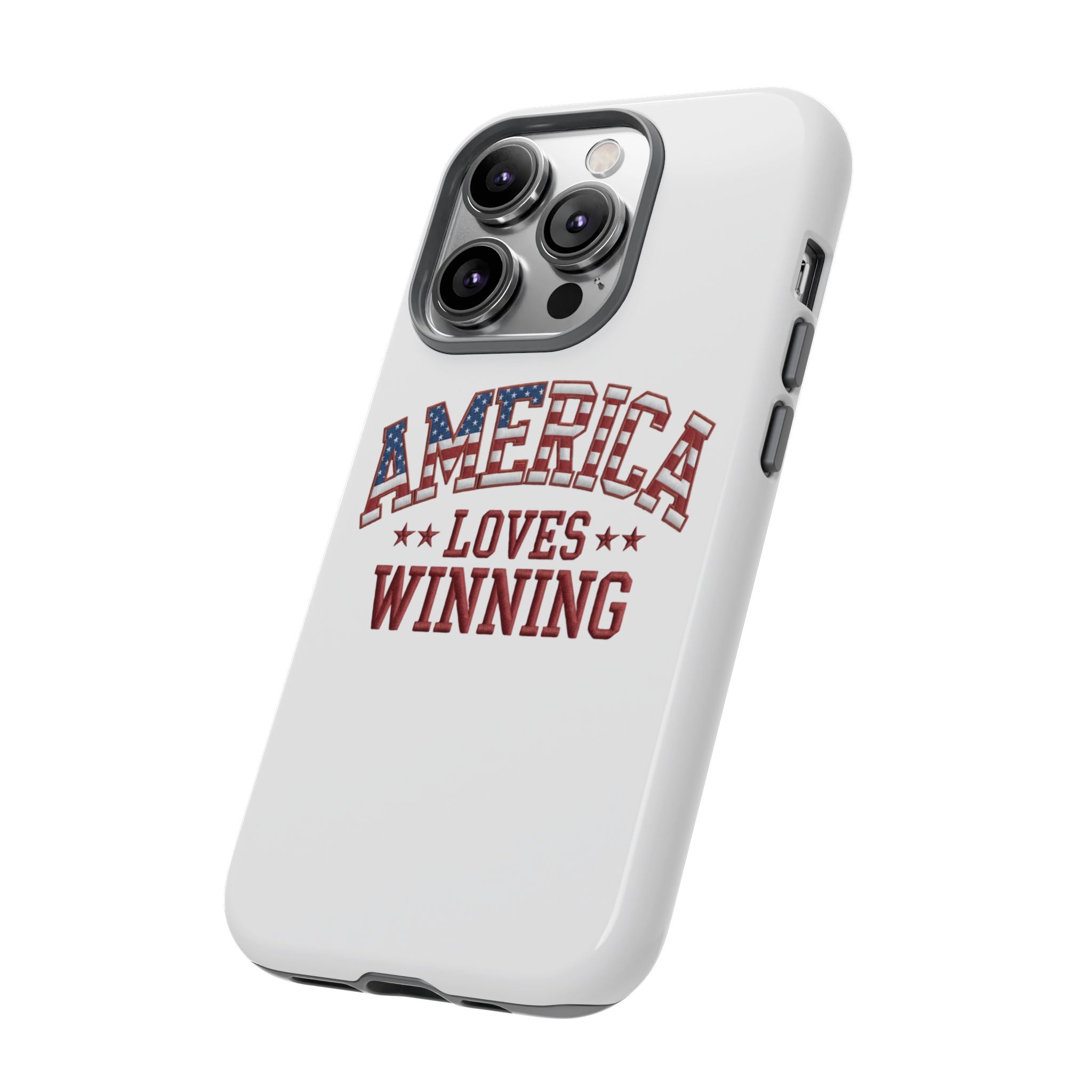 America Loves Winning Patriotic Phone Case – Tough Dual Layer iPhone & Samsung Galaxy S26 Case